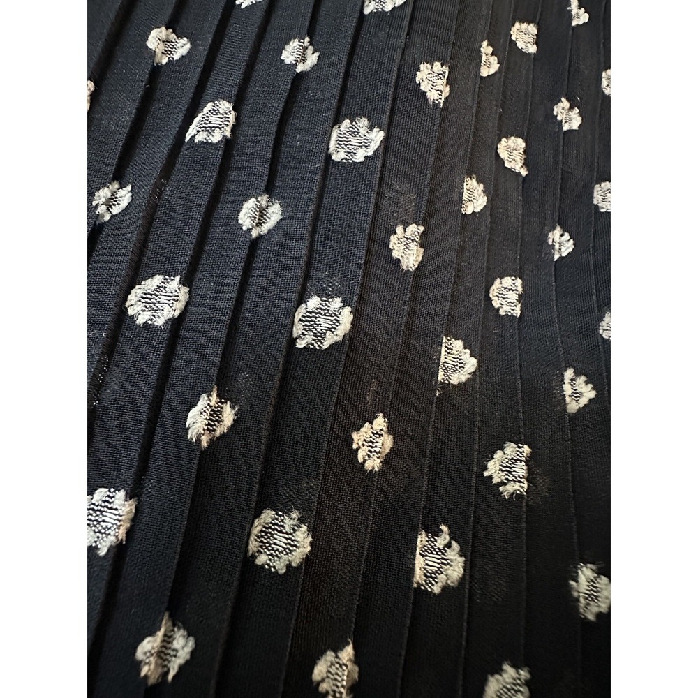 SANDRO Blouse Womens Small Sz 2 Sheer Button Up Ruffle Patterned Polka Dots $340 - Picture 10 of 10